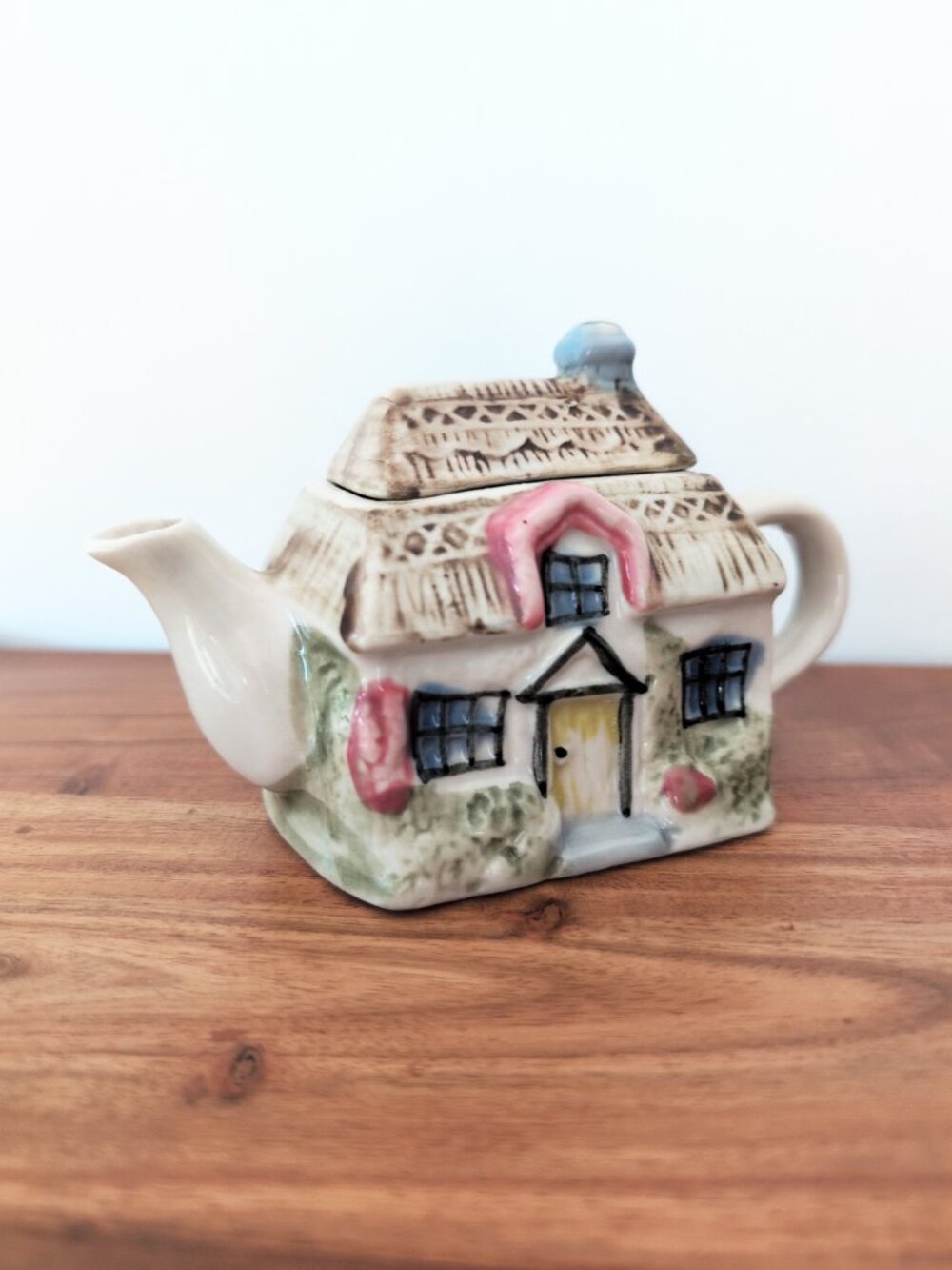 Vintage Cottage House Mini Ceramic Teapot Creamer Ceramic English Cottageware